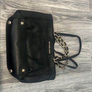 Michael Kors Black Leather Tote Bag